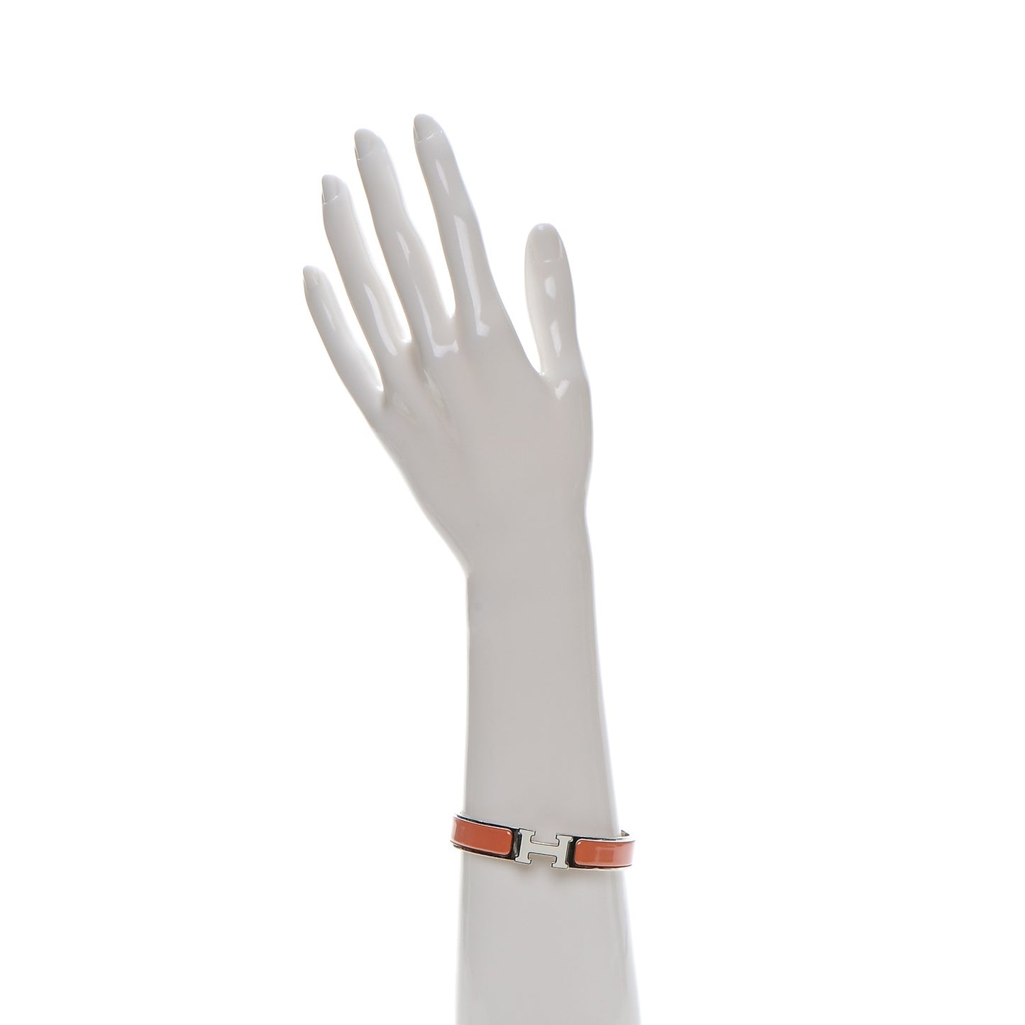 Enamel Narrow Clic Clac H Bracelet PM Mango White
