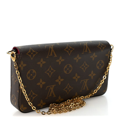 Louis Vuitton Monogram Pochette Felicie Chain Wallet Fuchsia 4 of 12