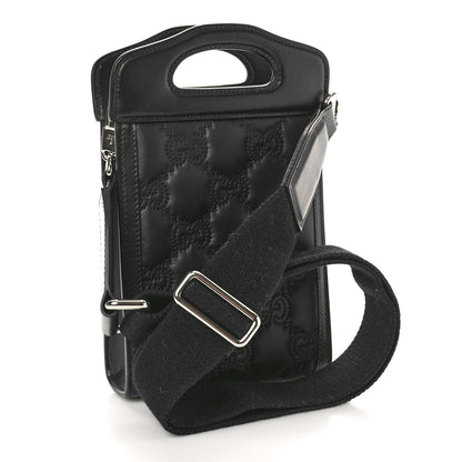 Gucci Nylon Calfskin Enamel GG Matelasse Mini Top Slip Handle Crossbody Bag Black 3 of 8