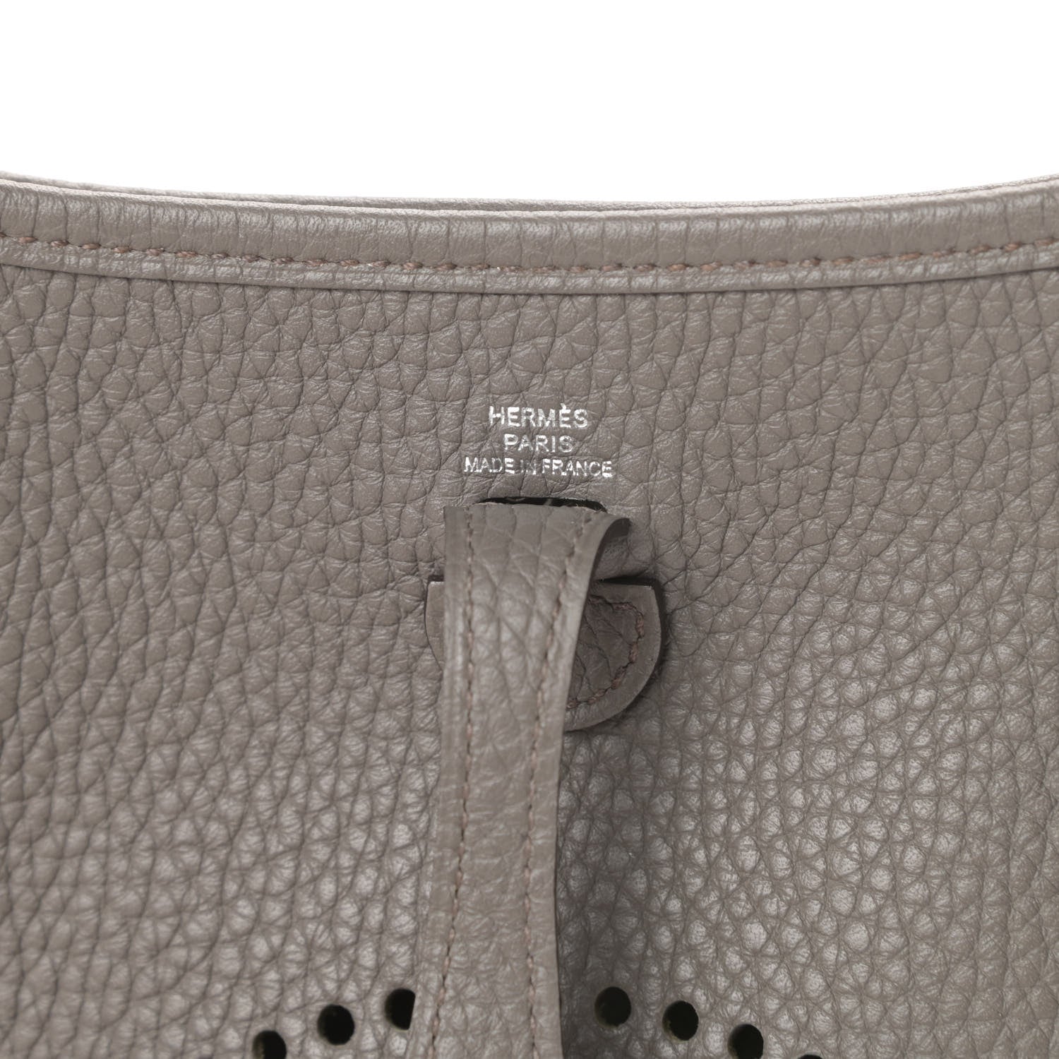 Hermes Taurillon Clemence Amazone Evelyne TPM Etain Rouge Casaque 6 of 11