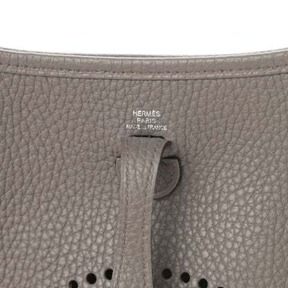 Hermes Taurillon Clemence Amazone Evelyne TPM Etain Rouge Casaque 6 of 11