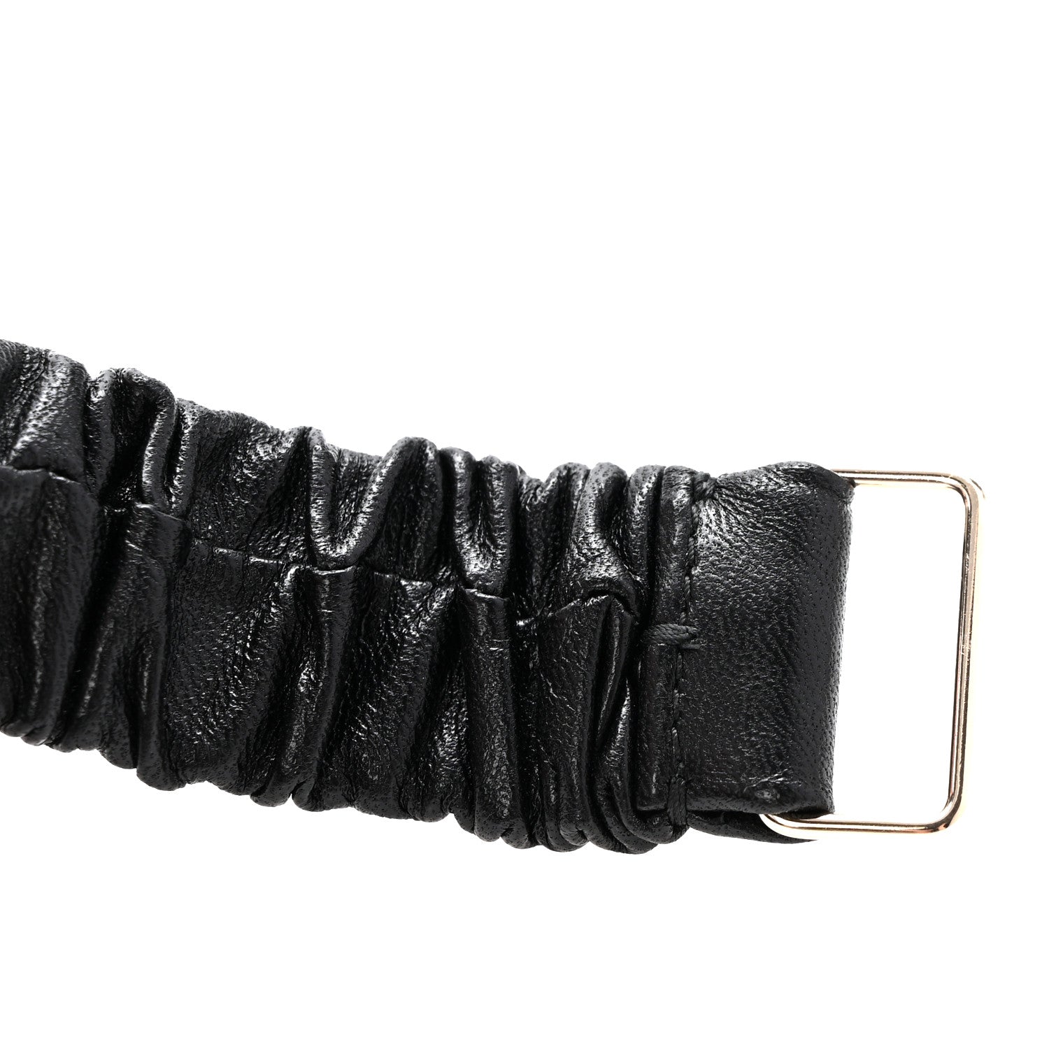 Chanel Lambskin Metal Strass Ruched Chain CC Belt 90 36 Black 3 of 5