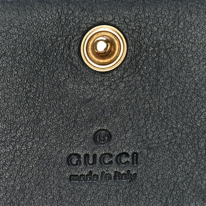 Gucci Calfskin Matelasse GucciGhost GG Marmont Card Case Wallet Black New Acquamarine 6 of 9