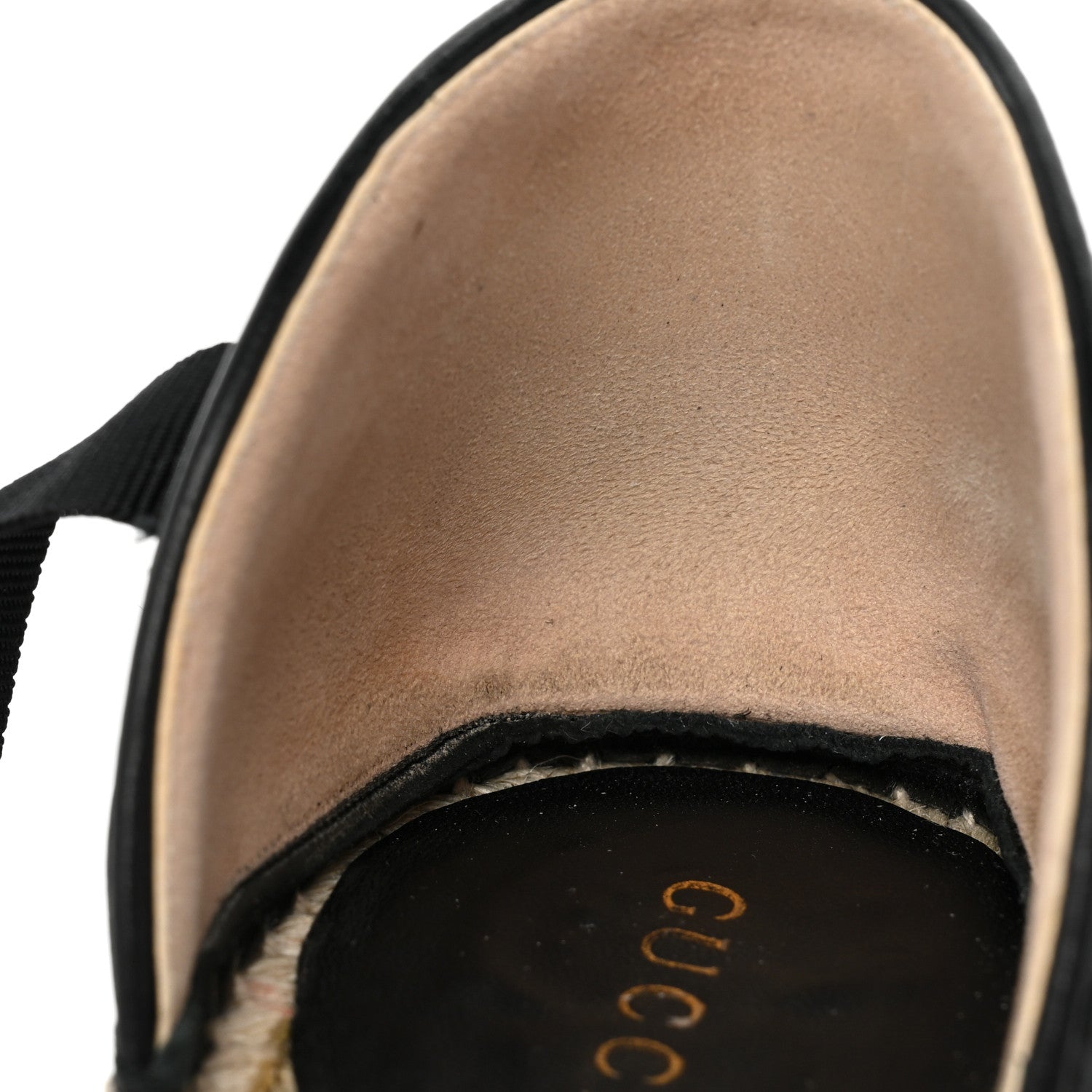 Gucci Nappa Matelasse GG Marmont Ankle Wrap Platform 35/120mm Espadrille Wedges 36 Black 10 of 11