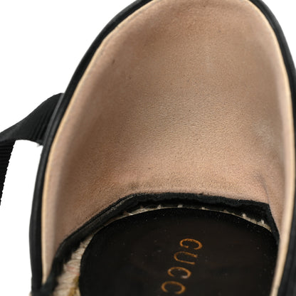 Gucci Nappa Matelasse GG Marmont Ankle Wrap Platform 35/120mm Espadrille Wedges 36 Black 10 of 11