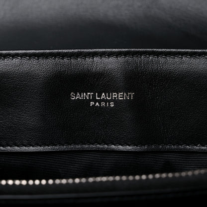 Saint Laurent Calfskin Y Quilted Monogram Medium Loulou Chain Satchel Black 6 of 9