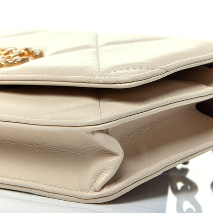 Chanel Goatskin Quilted Chanel 19 Wallet On Chain WOC Light Beige 10 of 10