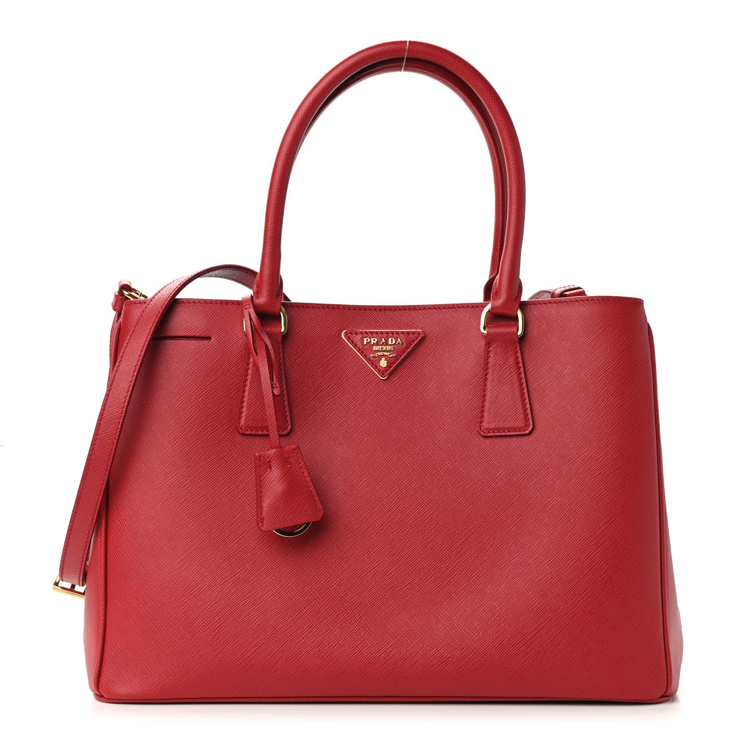Prada Saffiano Lux Medium Tote Fuoco 1 of 8