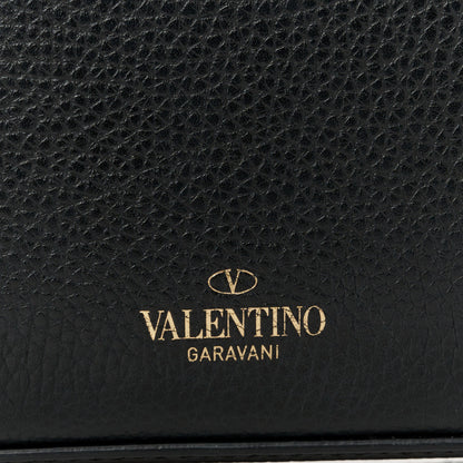 Valentino Garavani Pebbled Calfskin Medium Rockstud Flip Lock Crossbody Bag Black 7 of 10