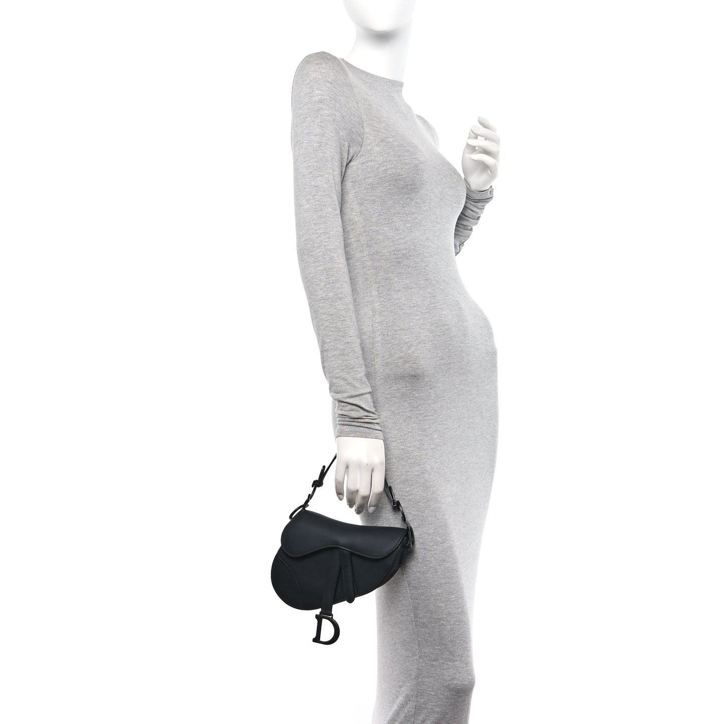 Ultra Matte Calfskin Mini Saddle Bag Black