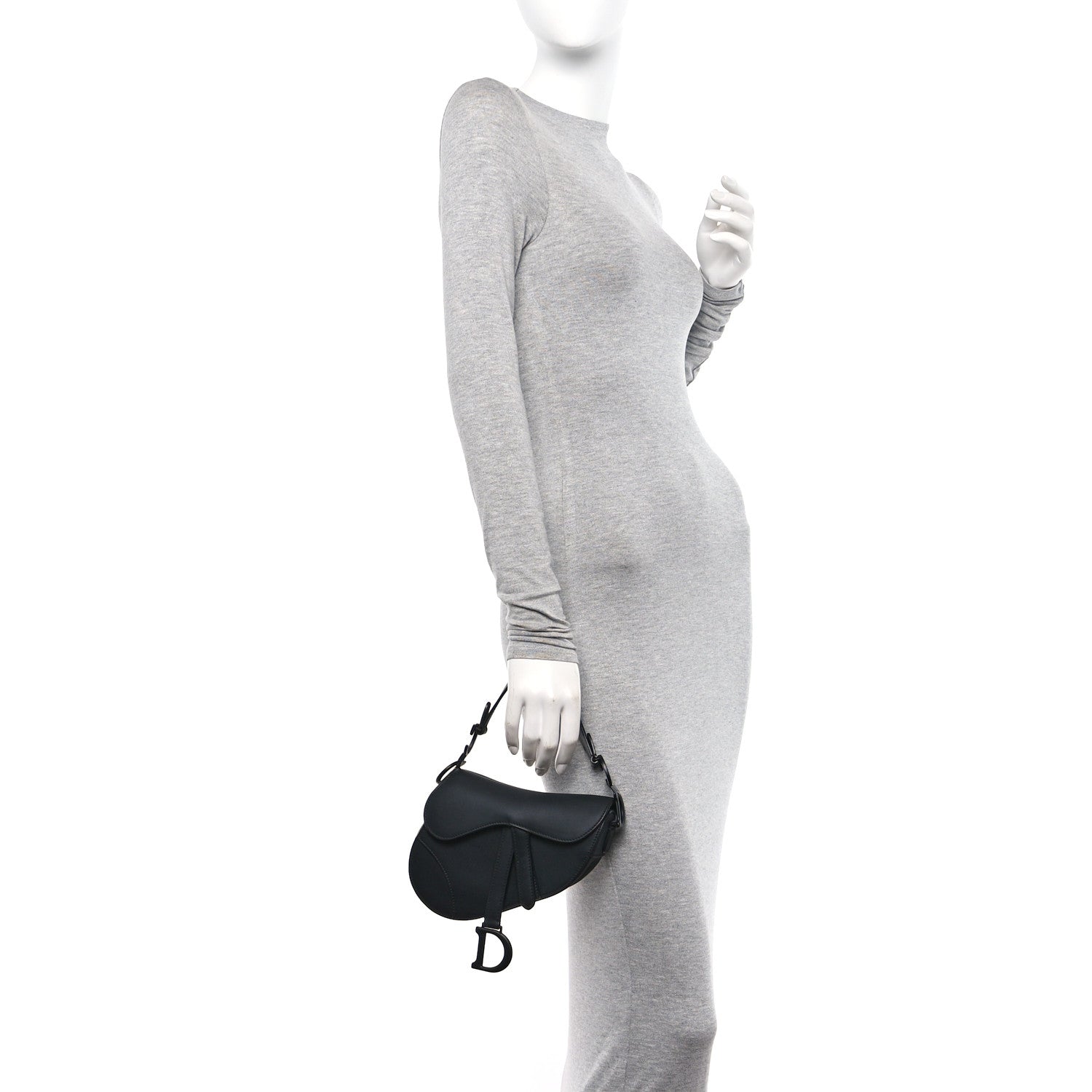 Christian Dior Ultra Matte Calfskin Mini Saddle Bag Black 2 of 11