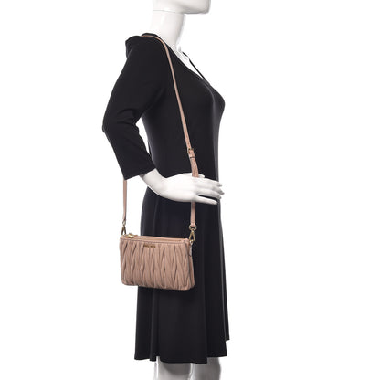 Miu Miu Nappa Matelasse Double Zip Crossbody Cammeo 2 of 13