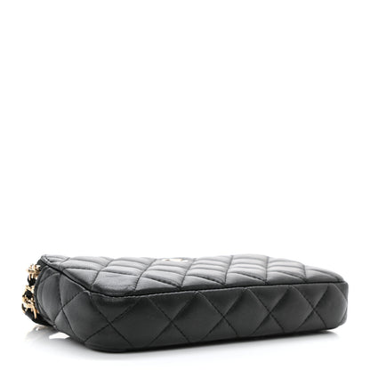 Chanel Lambskin Quilted Small Clutch With Chain Black 4 of 11