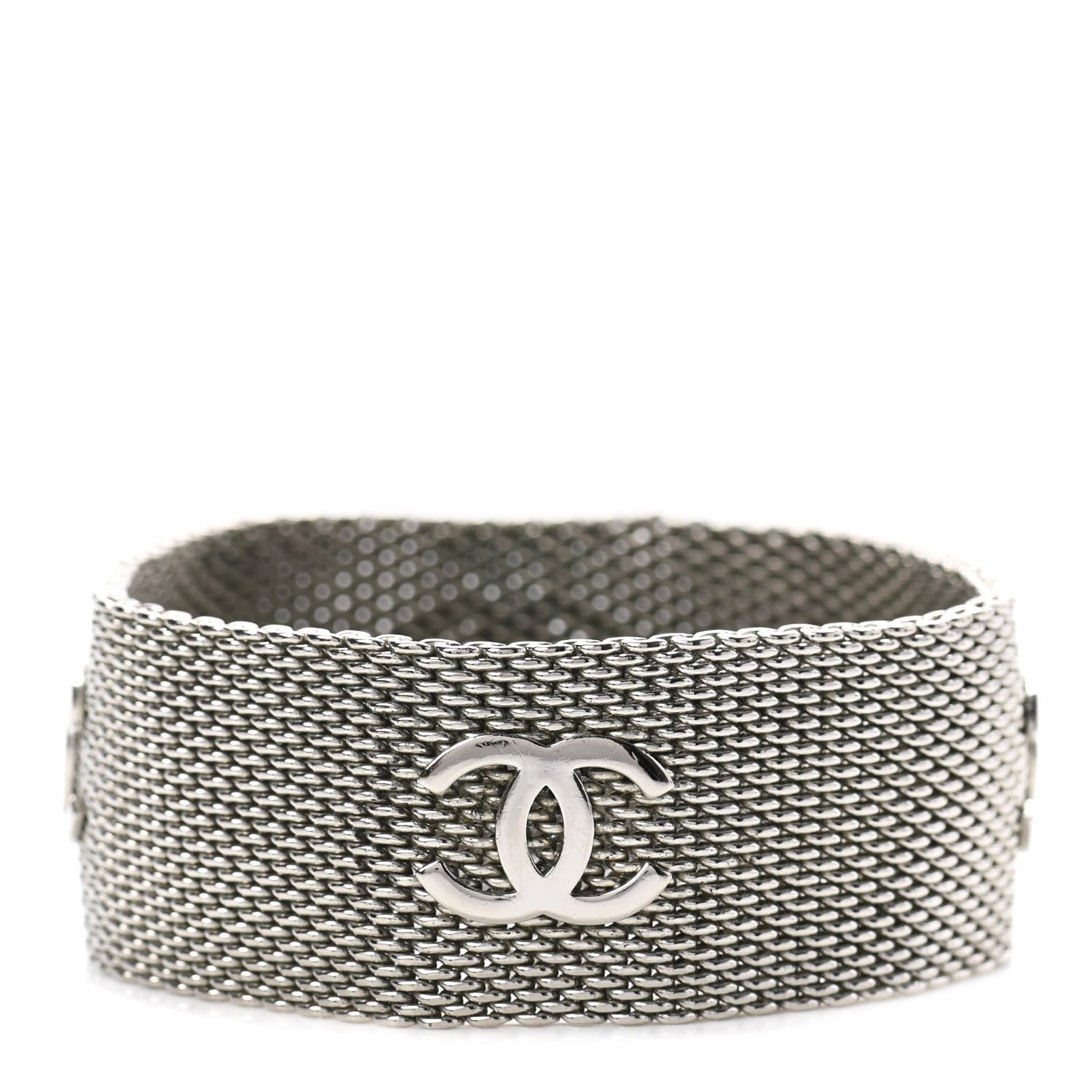 Chanel Metal Mesh CC Bracelet Silver 1 of 4
