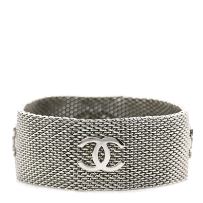Chanel Metal Mesh CC Bracelet Silver 1 of 4