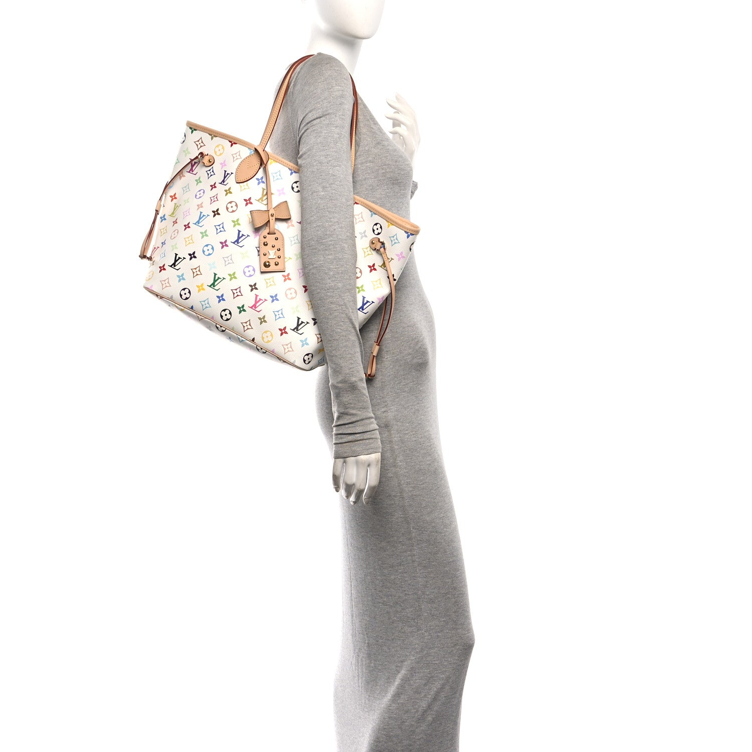 Louis Vuitton LV X TM Monogram Multicolor Neverfull MM White 2 of 10