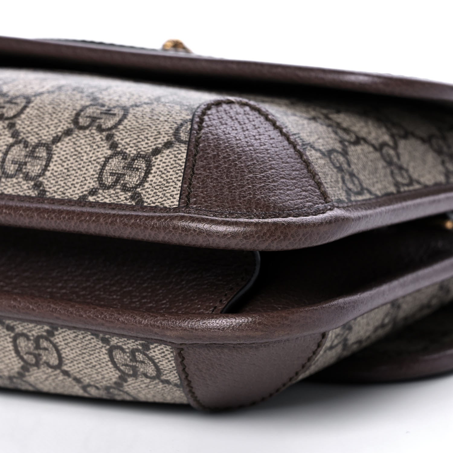 Gucci GG Supreme Monogram Web Small Neo Vintage Double Flap Messenger Bag Beige New Acero 14 of 15