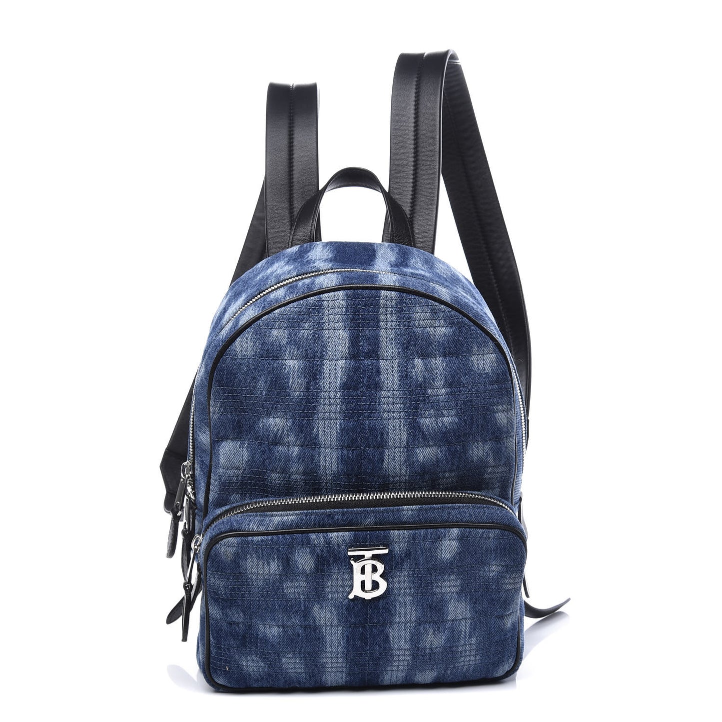 Denim Quilted Deer Print Backpack Blue