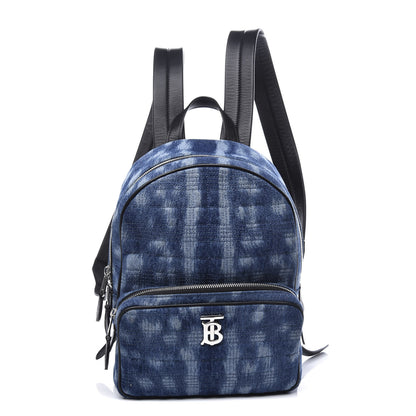Burberry Denim Quilted Deer Print Backpack Blue 1 of 9