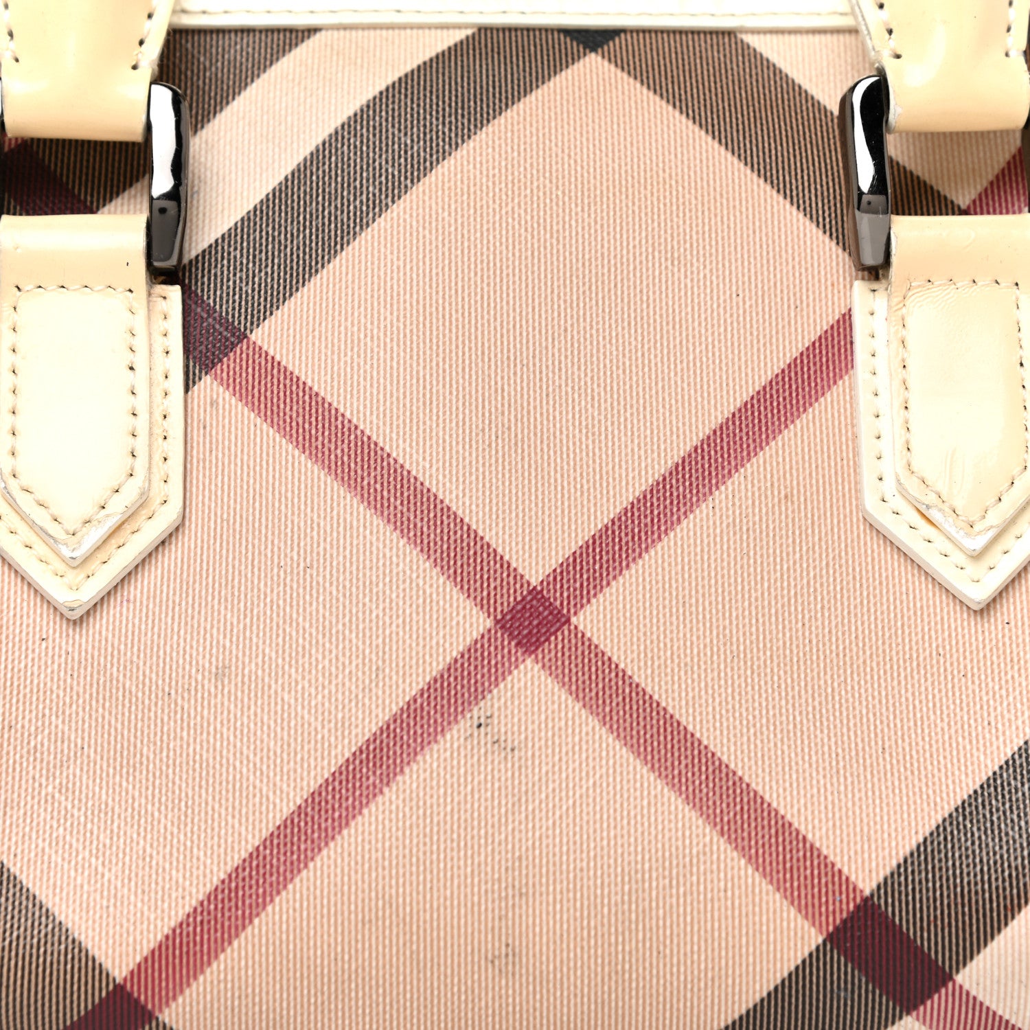 Burberry Supernova Check Patent Mini Chester Bowling Bag White 6 of 24