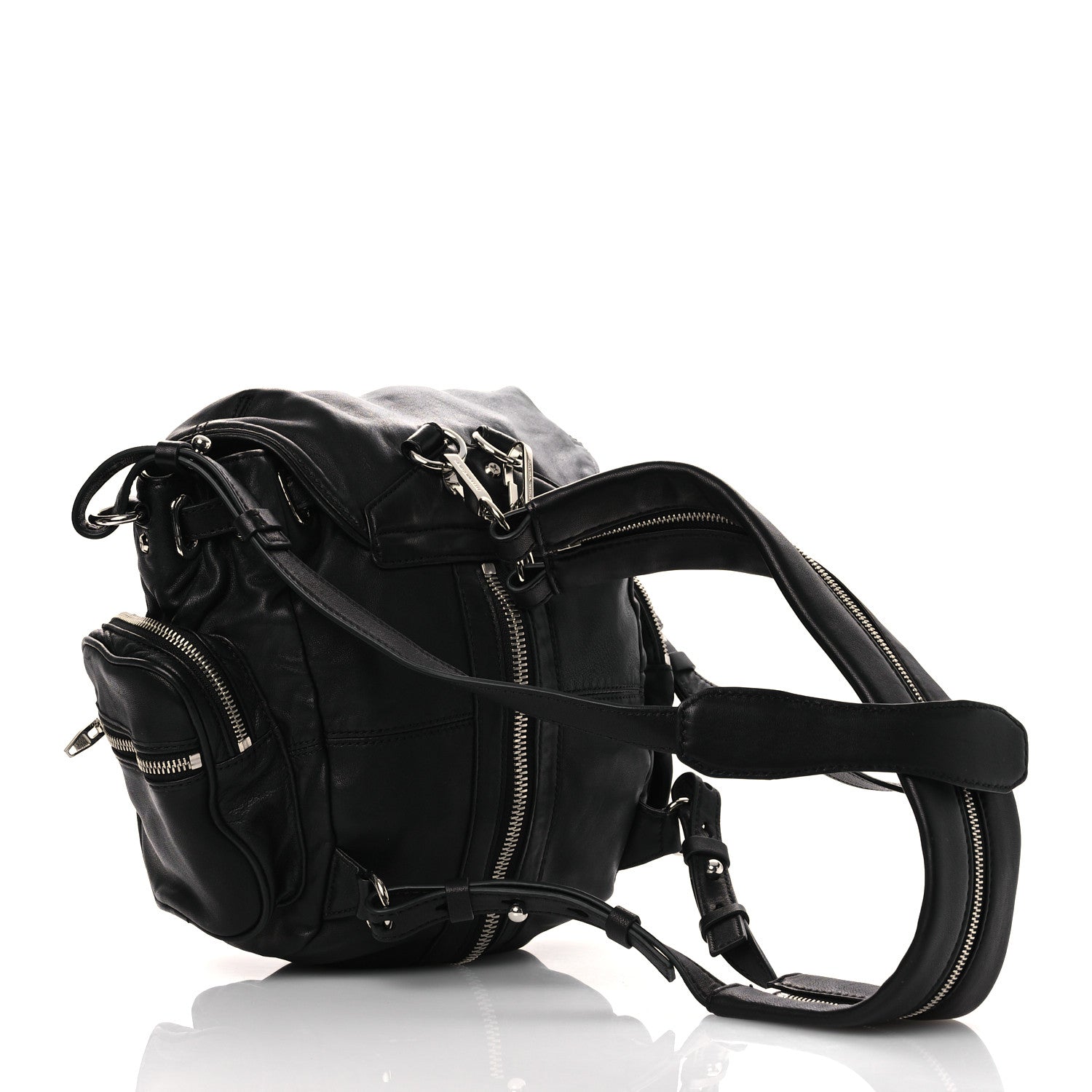 Alexander Wang Lambskin Marti Backpack Bag Washed Black Rhodium