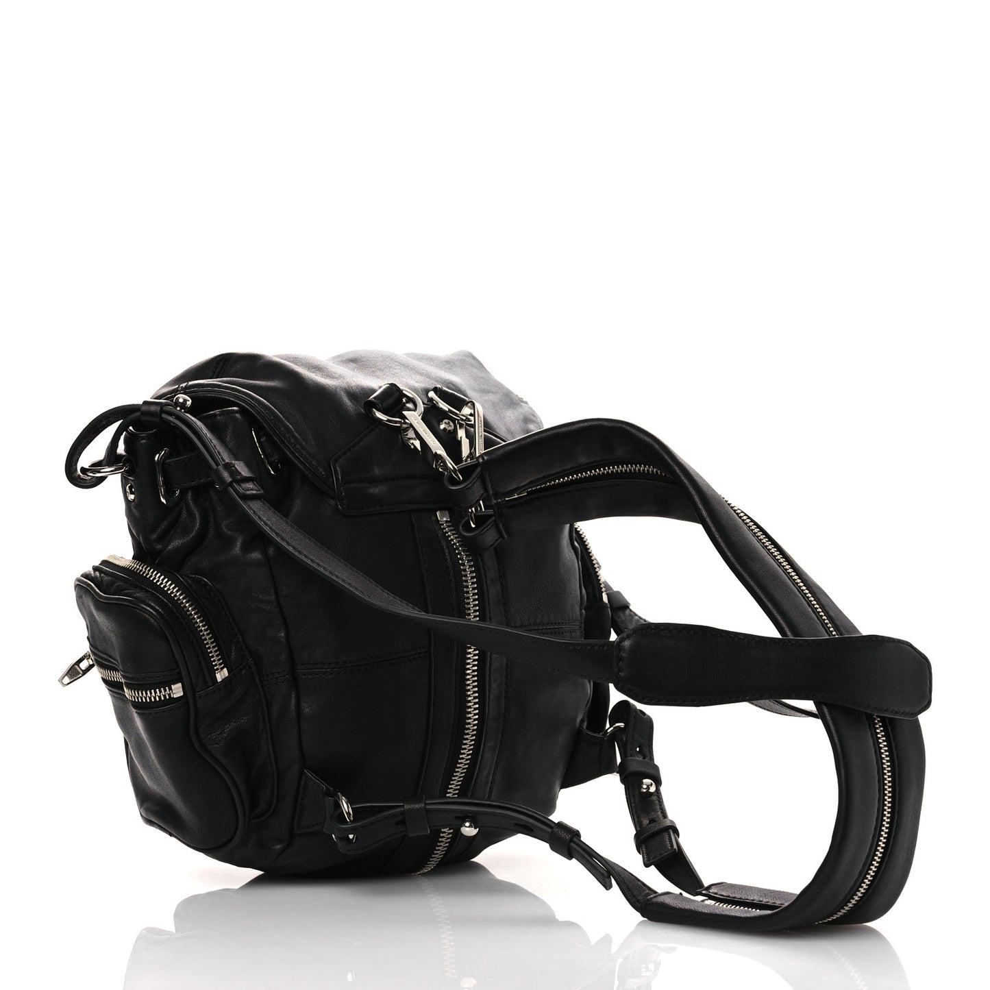 Lambskin Marti Backpack Bag Washed Black Rhodium Hardware