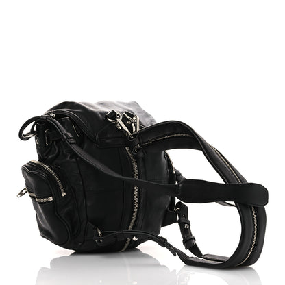 Alexander Wang Lambskin Marti Backpack Bag Washed Black Rhodium Hardware 3 of 11