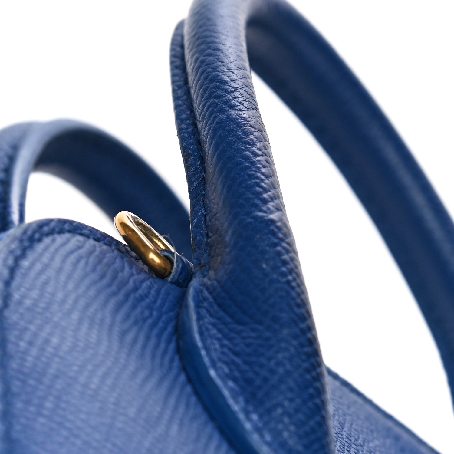 Balenciaga Signature Grained Calfskin Logo XXS Ville Top Handle Bag Bleu Roi White 16 of 20