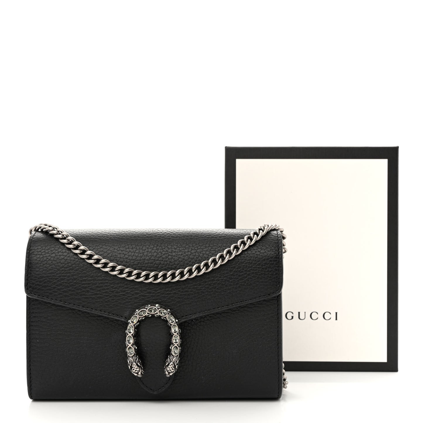 Calfskin Mini Dionysus Chain Wallet Black