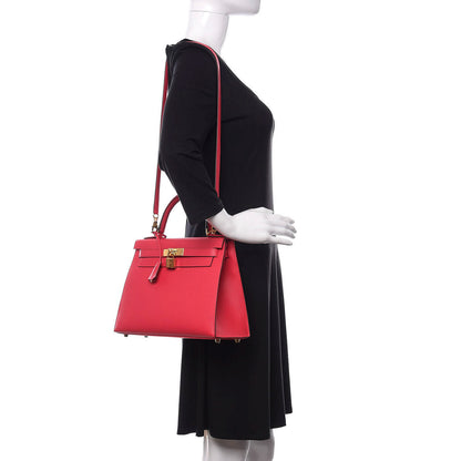 Hermes Epsom Kelly Sellier 28 Rose Extreme 2 of 13