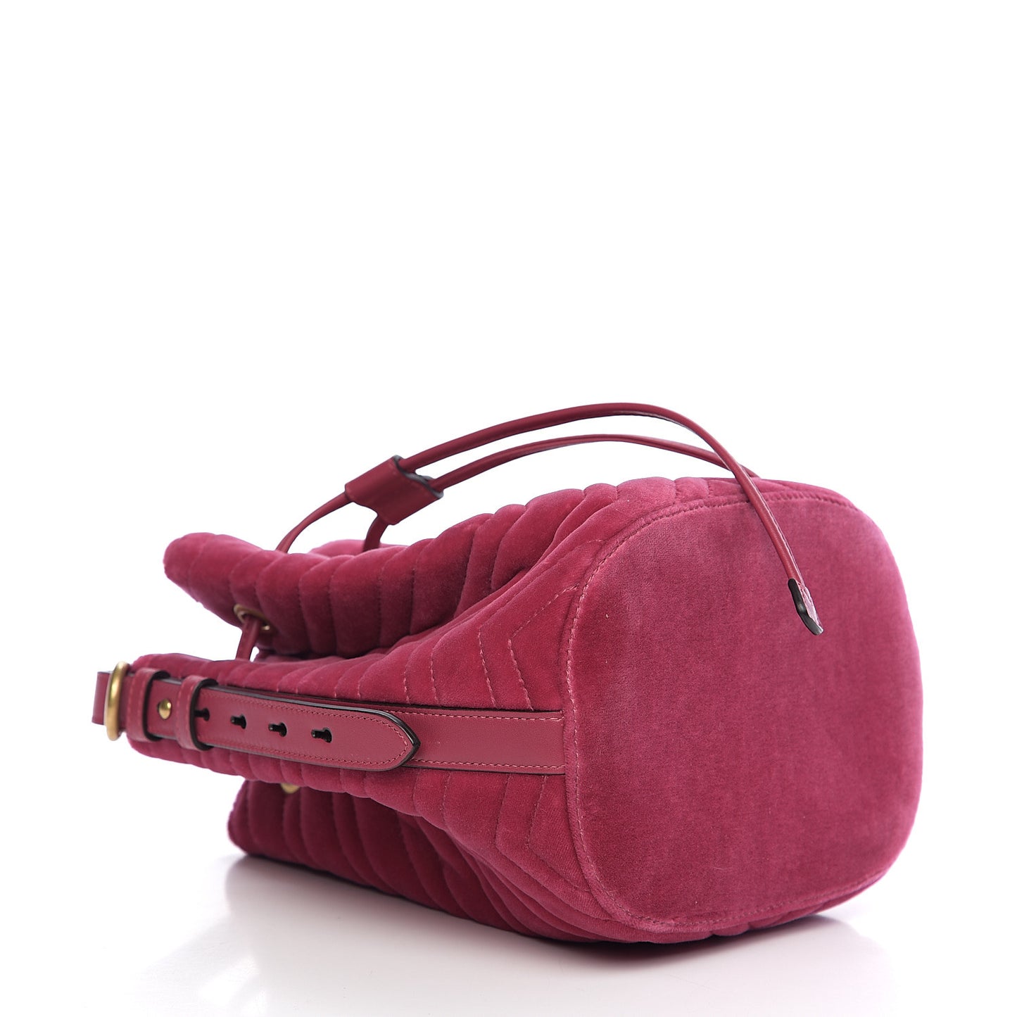 Velvet Matelasse GG Marmont Bucket Bag Light Raspberry Rose