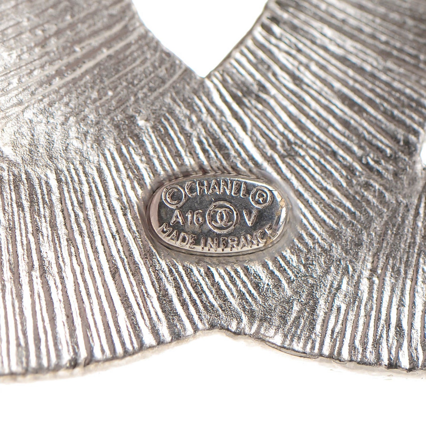 Baguette Crystal CC Brooch Silver