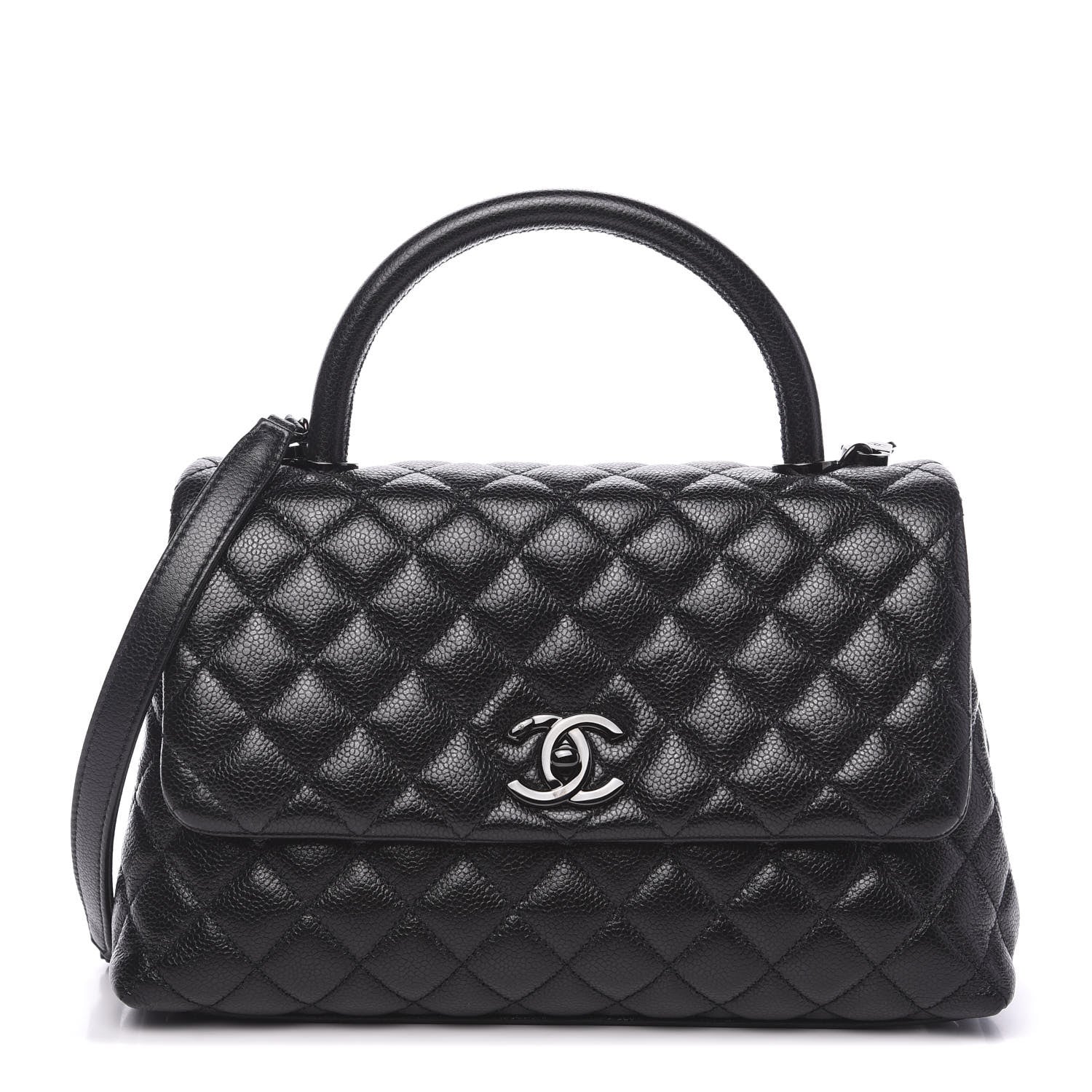 Chanel Caviar Quilted Small Coco Handle Flap So Black 1 of 10