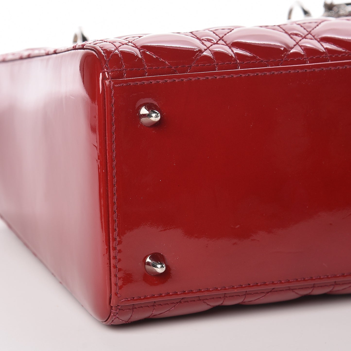Patent Cannage Medium Lady Dior Red