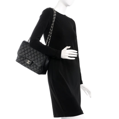 Chanel Caviar Quilted Jumbo Single Flap Black 2 of 8