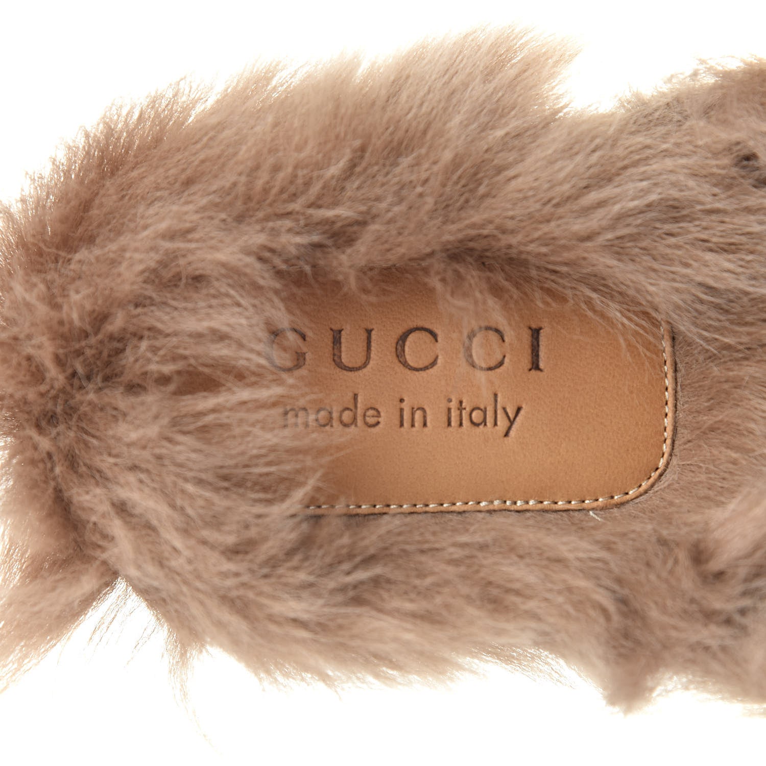 Gucci Goatskin Fur Web GG Mens Princetown Slippers 8 Cocoa 7 of 8