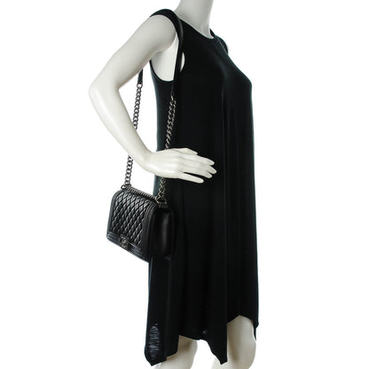 Chanel Lambskin Quilted Medium Boy Flap Black 2 of 7