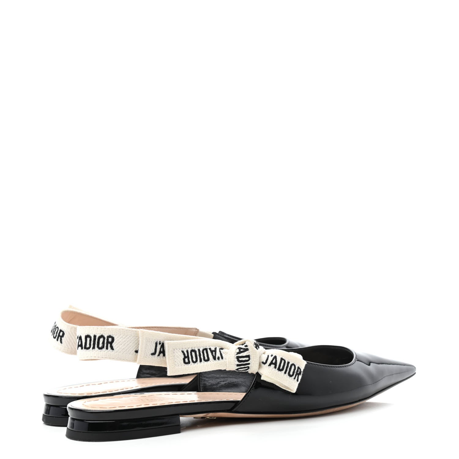 Christian Dior Patent Ribbon J'Adior Slingback Ballet Flats 36.5 Black 4 of 5