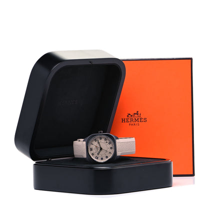 Hermes Titanium Rubber 39mm H08 Special Edition Automatic Watch Taupe 5 of 5