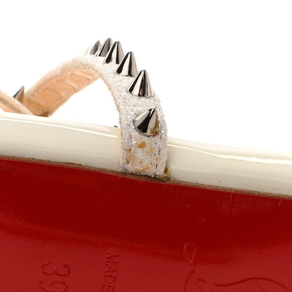 Christian Louboutin Patent Glitter Choca Lux Sandals 39.5 White 11 of 12