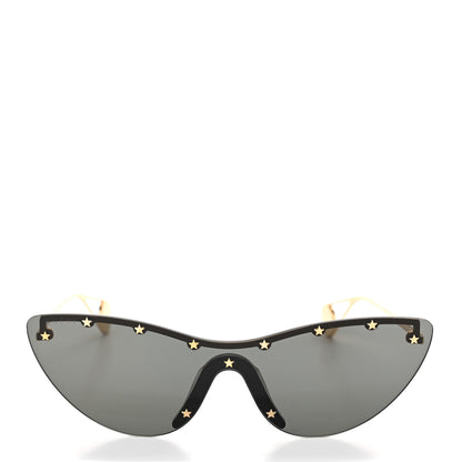 Gucci Metal Rimless Star Studded 90mm Cat Eye GG0666S Sunglasses Black Gold 2 of 7
