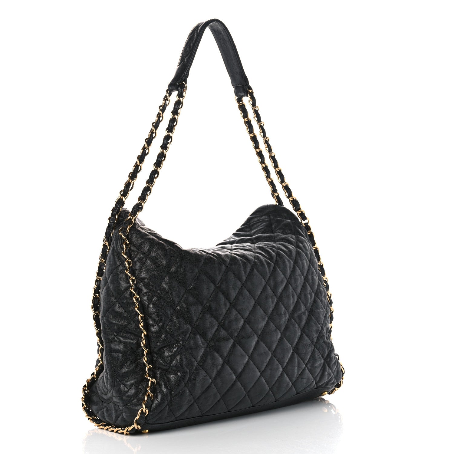 Chanel Calfskin Quilted Large Chain Me Hobo Black 3 of 12