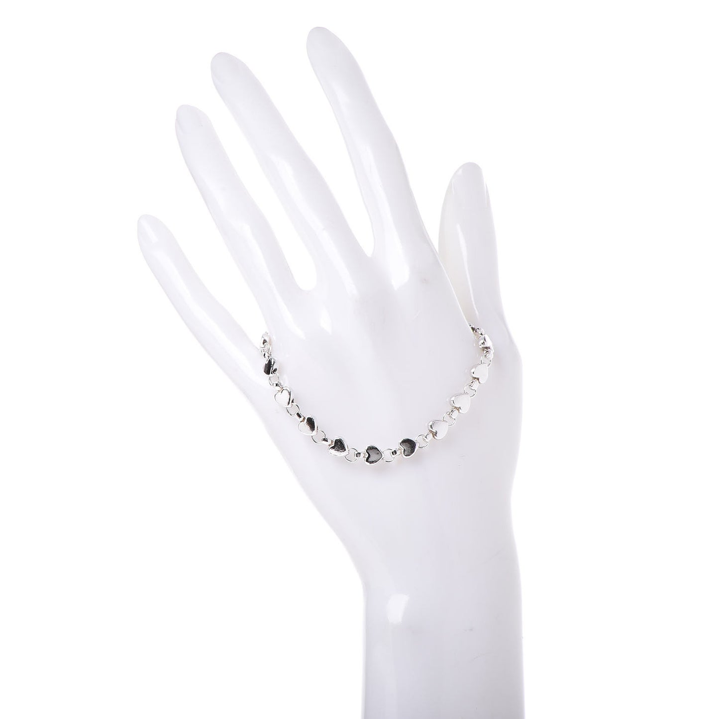 Sterling Silver Chain of Heart Bracelet