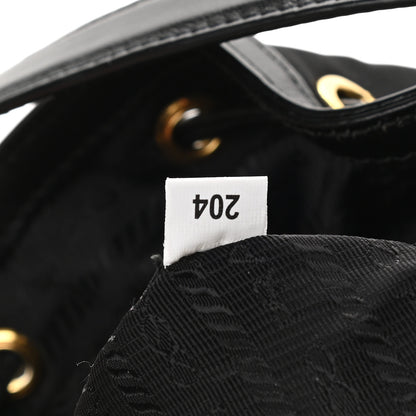 Prada Saffiano Tessuto Nylon Mini Bucket Crossbody Bag Black 6 of 8
