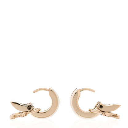 Chanel Crystal CC Hoop Drop Earrings Gold Pearly White 3 of 4
