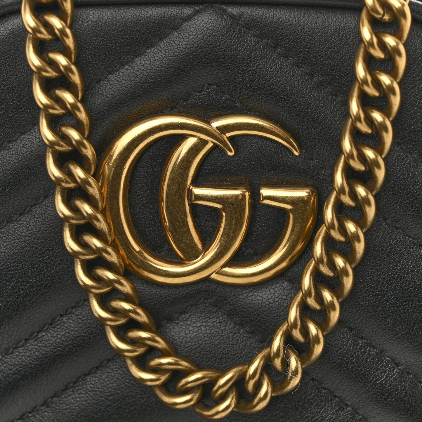 Calfskin Matelasse Mini GG Marmont Crossbody Bag Black