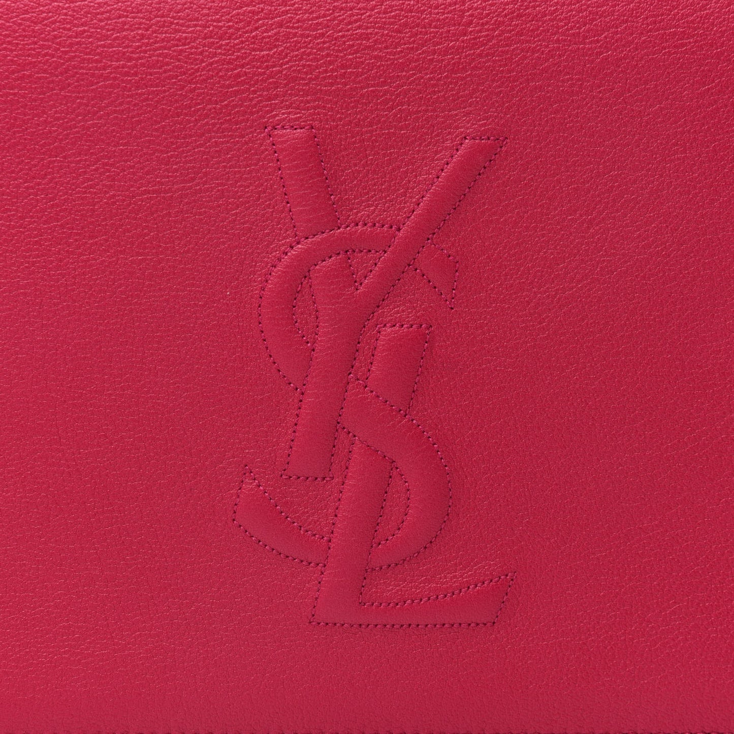 Calfskin Monogram Large Belle De Jour Clutch Lipstick Fuchsia