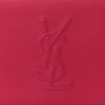 Saint Laurent Calfskin Monogram Large Belle De Jour Clutch Lipstick Fuchsia 7 of 10