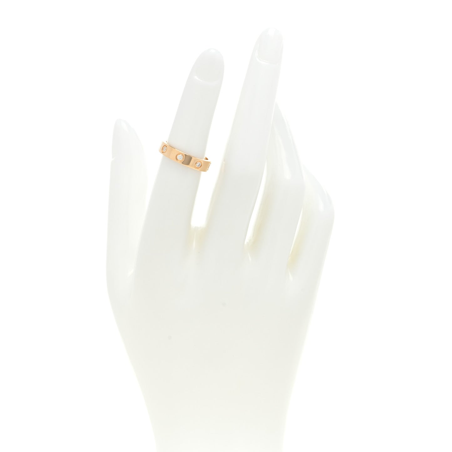 18K Yellow Gold 8 Diamond 4mm LOVE Wedding Band Ring 49 5