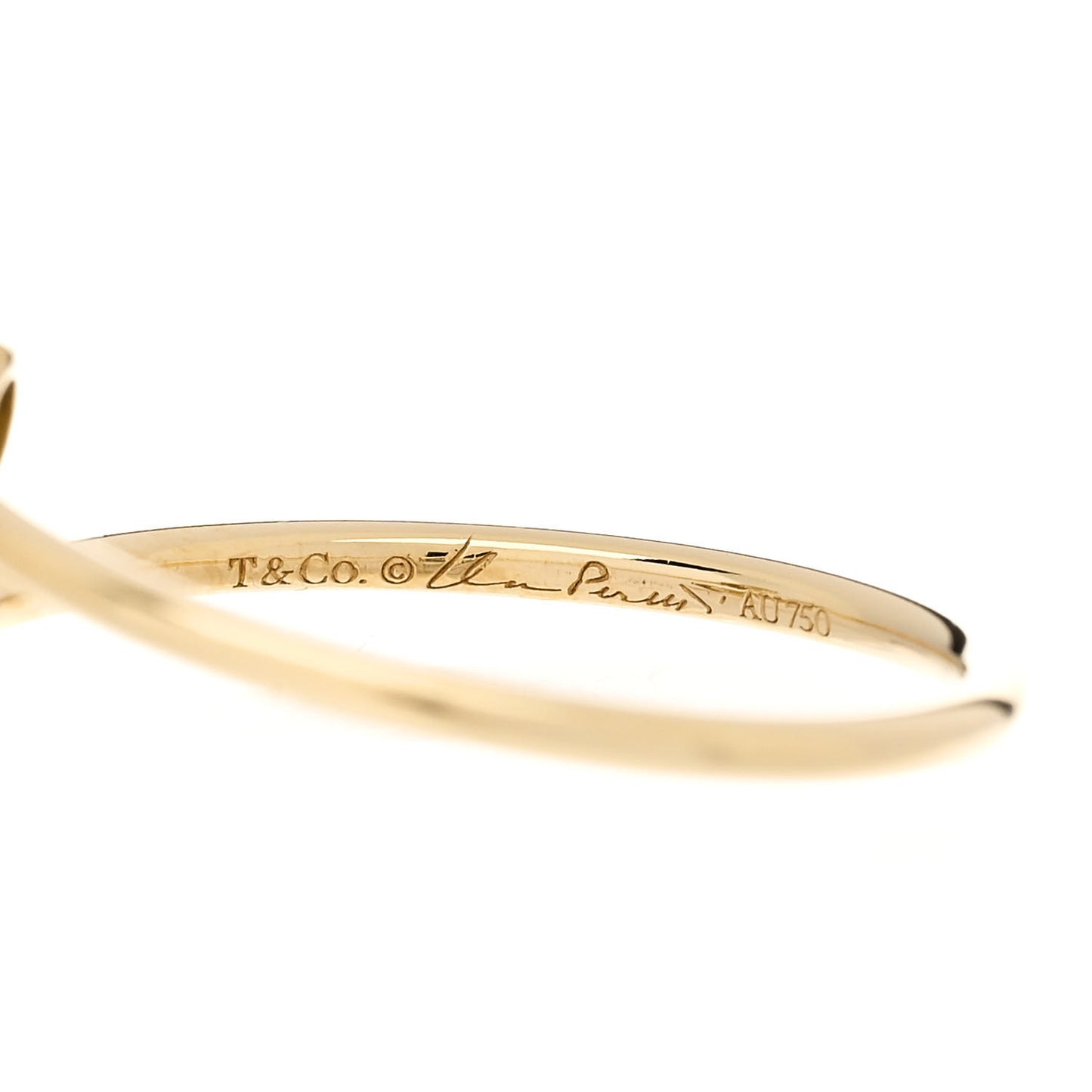 18K Yellow Gold Diamond Elsa Peretti Hoop Ring 50 5.5
